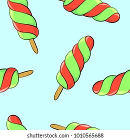 vector seamless pattern with ice creams, hand drawn food background