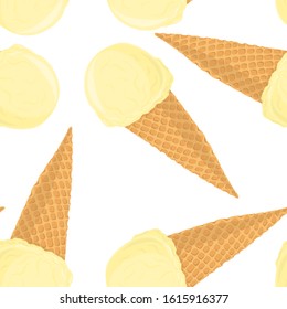 vector seamless pattern with ice creams, hand drawn illustration