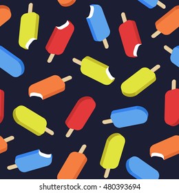 Vector seamless pattern with ice creams