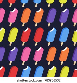 Vector seamless pattern with ice creams