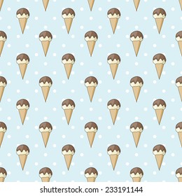 vector seamless pattern with ice-cream