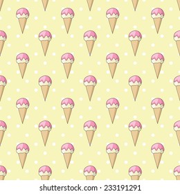 vector seamless pattern with ice-cream