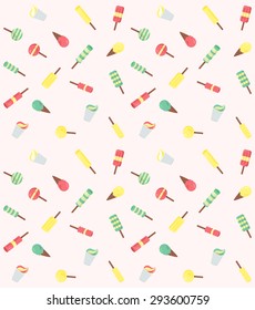 Vector seamless pattern from ice-creams with three color themes