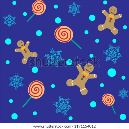 Vector seamless pattern with icons of Happy New Year and Christmas Day