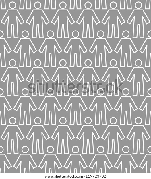 Vector Seamless Pattern Icons People Figure Stock Vector (Royalty Free ...