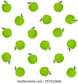 Vector seamless pattern illustration with apples on white background. This template with this design can be used as a template for the design in the fashion industry, wallpaper, wrapping paper, etc.