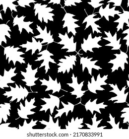 Vector seamless pattern with illustration of autumn leaves