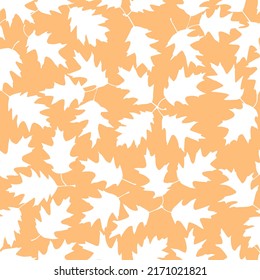 Vector seamless pattern with illustration of autumn leaves