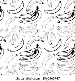 Vector seamless pattern with illustration of bananas 