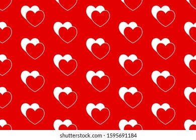Vector seamless pattern illustration design on the theme of Valentines Day on February 14th. For printing on paper, wallpaper, covers, textiles, fabrics, for decoration, decoupage, and other.