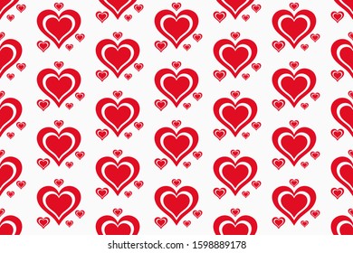Vector seamless pattern illustration design on the theme of Valentines Day on February 14th. For printing on paper, wallpaper, covers, textiles, fabrics, for decoration, decoupage, and other.