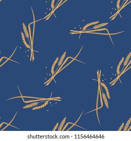 Vector seamless pattern illustration ears of wheat