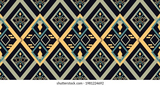 Vector seamless pattern Illustration  Ethnic  ikat pattern Tribal pattern Pakistan India geometric  native texture  Ethnic background for carpet, wallpaper, clothing, wrapping, Batik, fabric,fashion 