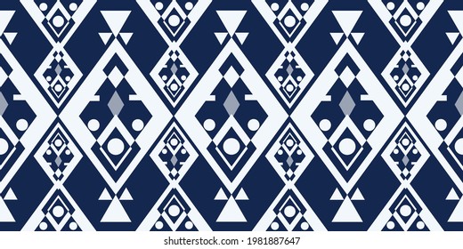 Vector seamless pattern Illustration  Ethnic  ikat pattern Tribal pattern Pakistan India geometric  native texture  Ethnic background for carpet, wallpaper, clothing, wrapping, Batik, fabric,fashion 