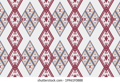 Vektor nahtlose Muster Illustration Ethnische ikat Muster Tribal Muster Indien geometrische einheimische Textur Ethnische Hintergrund für Teppich, Tapete, Kleidung, Umhüllung, Batik, Stoff, Mode 