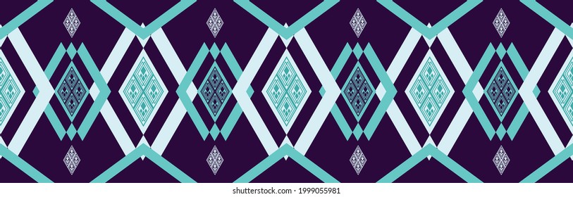 Vector seamless pattern Illustration  Ethnic  ikat pattern Tribal pattern  India geometric  native texture  Ethnic background for carpet, wallpaper, clothing, wrapping, Batik, fabric,fashion