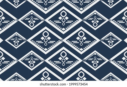 Vector seamless pattern Illustration  Ethnic  ikat pattern Tribal pattern  India geometric  native texture  Ethnic background for carpet, wallpaper, clothing, wrapping, Batik, fabric,fashion