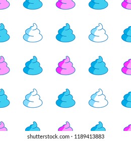 Vector seamless pattern illustration with foam which can be used in design of  meringues, marshmallows, clouds in pink, white, blue colors on a white background