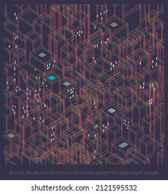 Vector  Seamless pattern illustration geometry lined shape design.