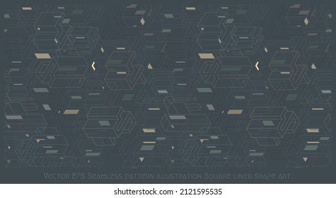 Vector  Seamless pattern illustration geometry lined shape design.
