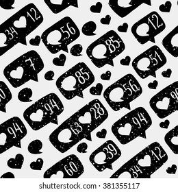 Vector seamless pattern of illustration of hand drawn elements of hand drawed sketch style  like sign icon in ink