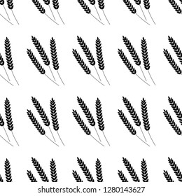 Vector seamless pattern illustration wheat. Beer, oktoberfest, background. For bakery package, bread products.