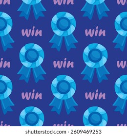 Vector seamless pattern with an image of an award ribbon.