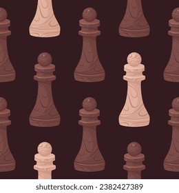 Vector seamless pattern with the image of a knight chess piece. Can be used for printing on fabric, wallpaper, gift wrapping paper. Texture.