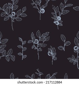 Vector seamless pattern with the images of branches with fruits. 
