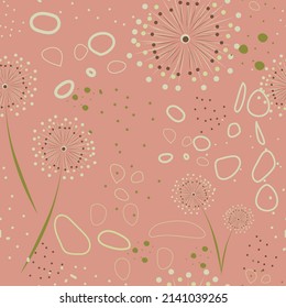 Vector seamless pattern with images of flowers for design garden cards,cover,wrapping paper, textile print.