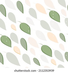 Vector seamless pattern with images of leaves for design garden cards, wrapping papers,textile print.