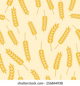 vector seamless pattern with images of wheat ears