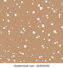 Vector seamless pattern with inc splash, blots, smudge and brush strokes. Brown Grunge template for web background, prints, wallpaper, surface, wrapping, elements for design