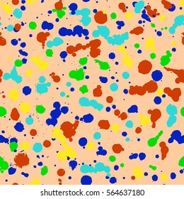 Vector seamless pattern with inc splash, blots, smudge and brush strokes. Red Grunge template for web background, prints, wallpaper, surface, wrapping, elements for design