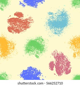 Vector seamless pattern with inc splash, blots, smudge and brush strokes. Grunge template for web background, prints, wallpaper, surface, wrapping, elements for design