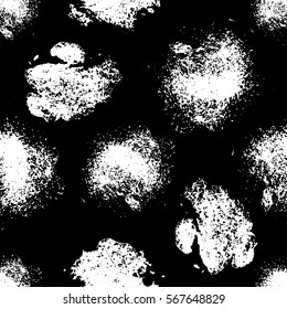 Vector seamless pattern with inc splash, blots, smudge and brush strokes. Grunge template for web background, prints, wallpaper, surface, wrapping, elements for design.