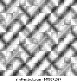 Vector seamless pattern. Infinitely repeating modern geometrical texture consisting of intersecting thin lines different thickness which form checkered linear background