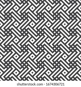 Vector seamless pattern. Infinitely repeating modern geometrical texture consisting of simple geometric elements. stripe. corner, rhombus. Abstract textured background