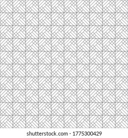 Vector seamless pattern. Infinitely repeating modern geometrical texture consisting of intersecting thin lines which form checkered linear background with zigzag shapes. rhombus lattices
