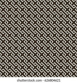 Vector seamless pattern. Infinitely repeating stylish elegant texture consisting of diagonal corner strips. Abstract geometrical background.