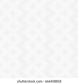 Vector seamless pattern. Infinitely repeating modern geometrical texture consisting of thin corner lines which form zigzag and rhombus shapes with halftone effect. Trendy design.