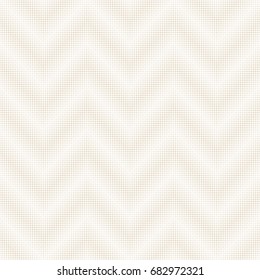 Vector seamless pattern. Infinitely repeating stylish modern texture consisting of small rhombuses with color decreasing on gradation which form geometrcial zigzag wave tiles with halftone effect.