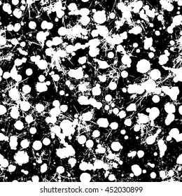Vector seamless pattern with ink blots, splash and brush strokes. Black and white creative artistic background Series of Drawn Creative Seamless Patterns and vector  Blots, Brush, Strokes.