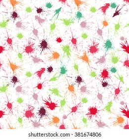 Vector seamless pattern with ink splat.