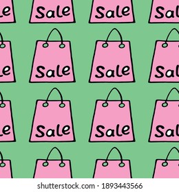 Vector sin fisuras con inscripciones y símbolos Venta. Antecedentes dibujados a mano y textura sobre el tema del Viernes Negro, descuentos, compras y ofertas especiales