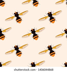 vector seamless pattern with insects