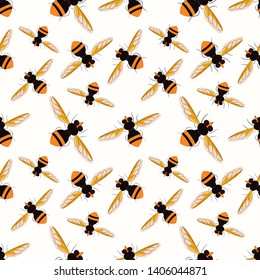 vector seamless pattern with insects