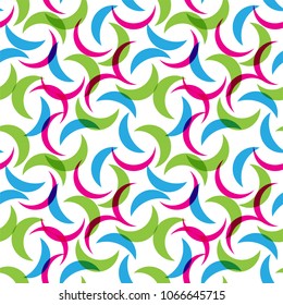 Vector seamless pattern. Inspired by Memphis Design. Randomly spaced semicircles. Abstract geometric background.
