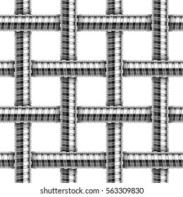 Vector seamless pattern of intersected shower hoses.