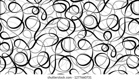 Vector seamless pattern of interwolven threads. Abstract thin line pattern. Modern stylish texture. Background with tangled line, vector.